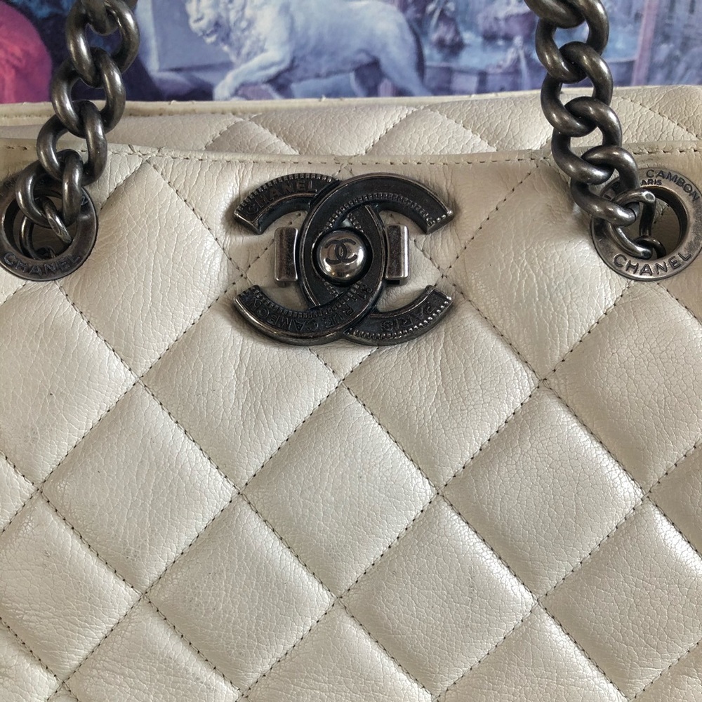 Chanel Cream Cambon City Rock Tote - Picture 6 of 11